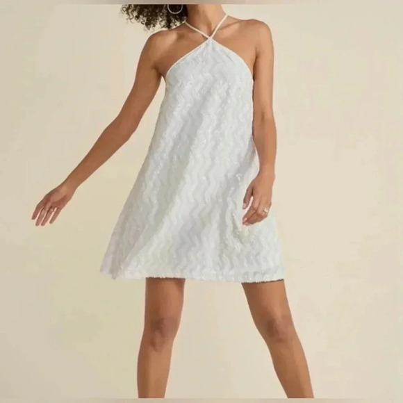 White Sequin all over Mini Dress - Picture 1 of 15